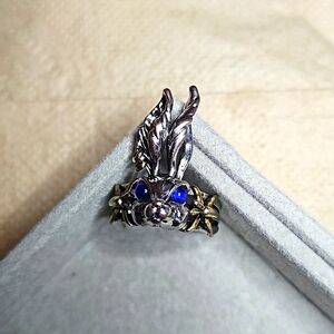 14k/925 Stamped Rabbitt Ring